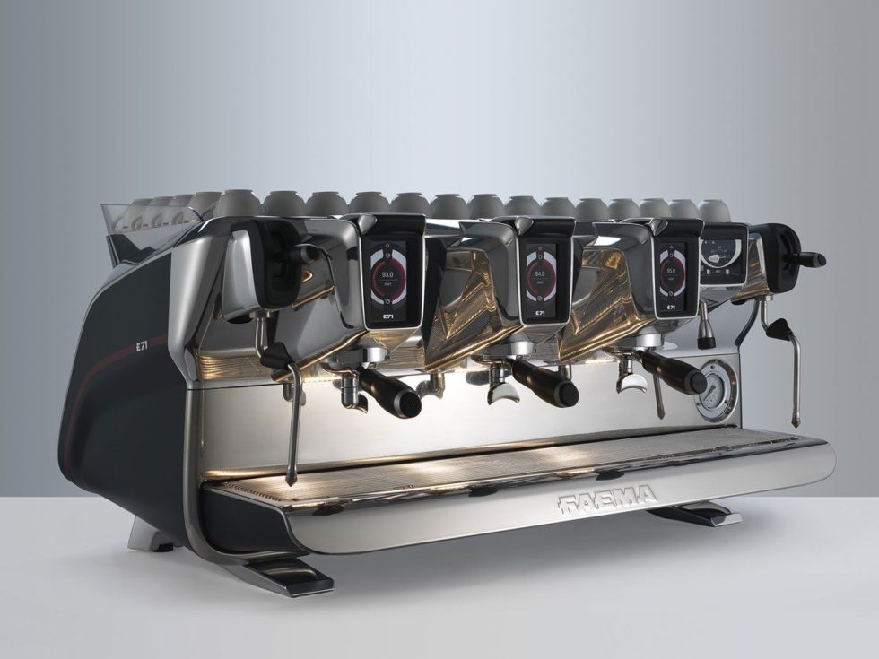 Faema E71 by Giugiaro Design is a professional hitech coffee machine